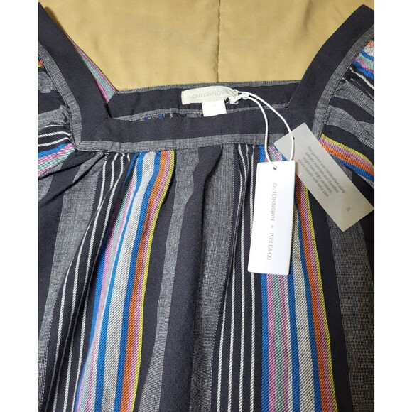 Outerknown Dress Womens Size S Miro Slouchy Sleeve Organic Cotton Multicolor - Picture 3 of 12